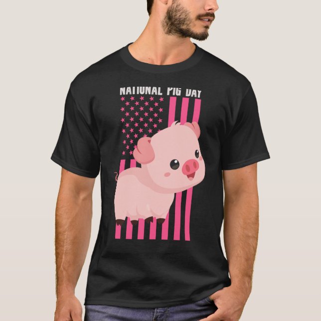 Camiseta Cor rosa-rosa da bandeira do bebê (Frente)