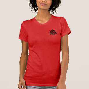 Camiseta Cor T das mulheres, logotipo preto Cor frontal/Che