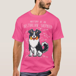 Camiseta Cor tripla da anatomia do pastor australiano
