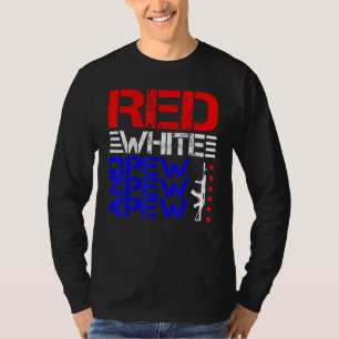 Camiseta Cor Vermelha, Cor Branca E Pew Pew
