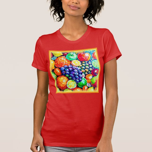Camiseta Cor Vibrante das Frutas. Comprar Agora (Frente)