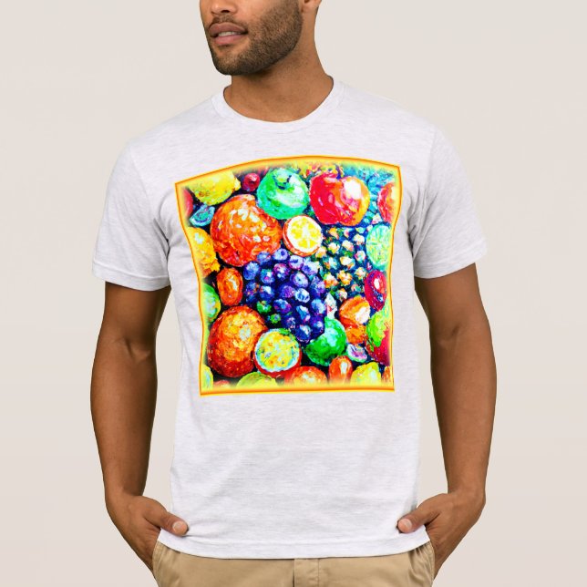 Camiseta Cor Vibrante das Frutas. Comprar Agora (Frente)