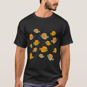 Camiseta Cora Borboleta Amarela Tropical Brilhante e Alegre