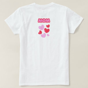 Camiseta Cora Magenta Corações Mãe GANHOU SEU CORAÇÃO Camis