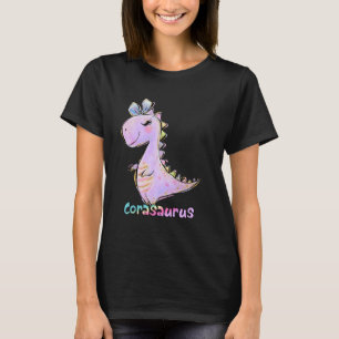 Camiseta Cora Nome Shirt Girl Dinossauro Festas de aniversá