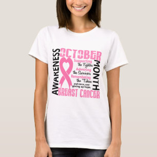 Camiseta Coração 1,5 do mês de consciência do câncer d