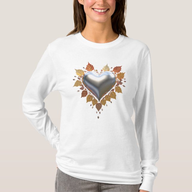 Camiseta Coração 3D de queda (Frente)