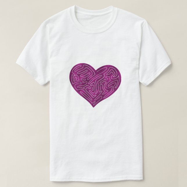 CAMISETA CORAÇÃO A-MAZE ING (MAGENTA) (Frente do Design)