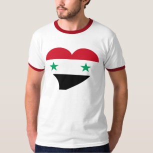 Camiseta Coração à moda com a bandeira de Syria