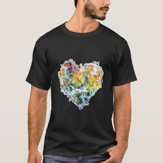 Camiseta Coração Abstrato de grafite de de