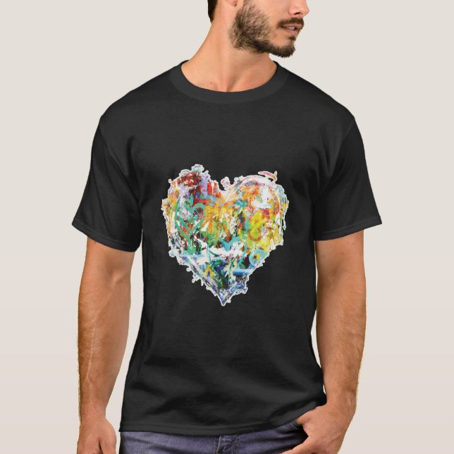 Camiseta Coração Abstrato de grafite de de (Frente)
