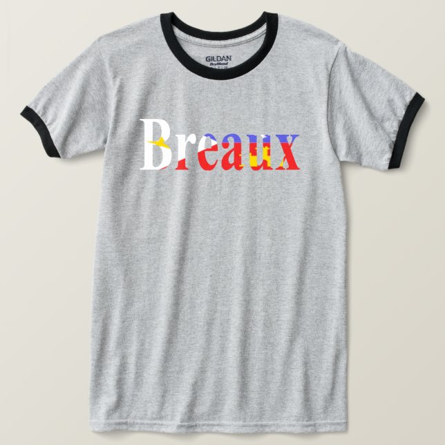 Camiseta Coração acádico do orgulho de Breaux Cajun da (Frente do Design)