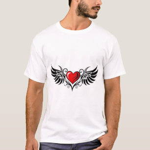 Camiseta Coração Alado Tribal