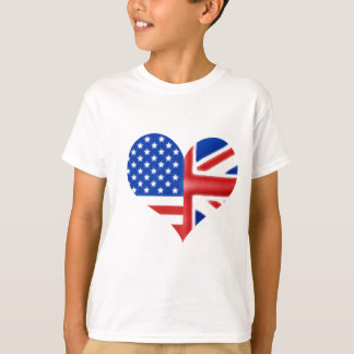Camiseta Coração americano britânico