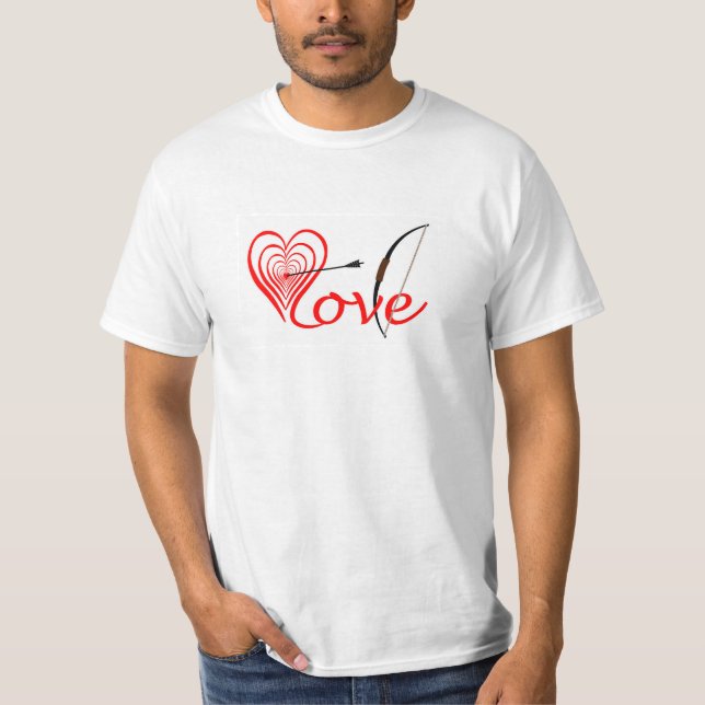 Camiseta Coração amor alvo com seta e arco (Frente)