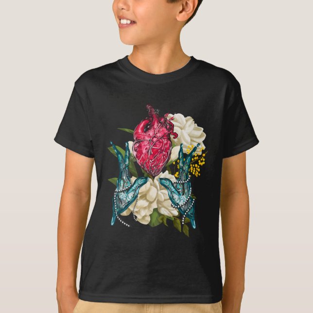 Camiseta Coração Anatômico E Flores Doutor Valentim (Frente)
