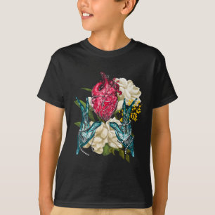 Camiseta Coração Anatômico E Flores Doutor Valentim