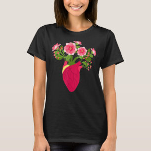 Camiseta Coração Anatômico E Flores Florista Jardineiro Bot