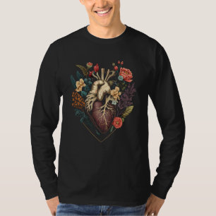 Camiseta Coração Anatômico E Flores Mostram Seu Amor Por Wo