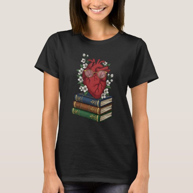 Camiseta Coração Anatômico e Livros (Frente)