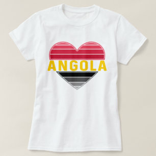 Camiseta Coração Angolano, Eu Adoro Angola