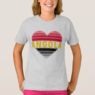 Camiseta Coração Angolano, Eu Adoro Angola