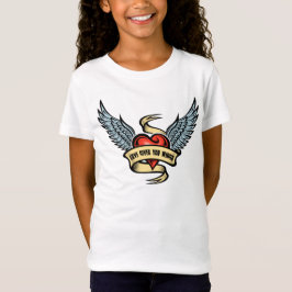 Camiseta Coração Antigo Com Asas