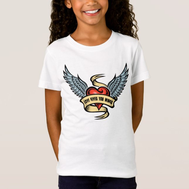 Camiseta Coração Antigo Com Asas (Frente)