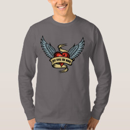 Camiseta Coração Antigo Com Asas