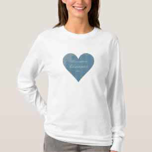Camiseta "Coração Antiquado Striped" - Personalizado com