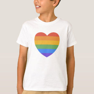 Camiseta Coração Arco-Íris