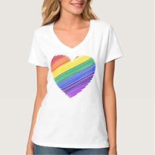Camiseta Coração arco-íris