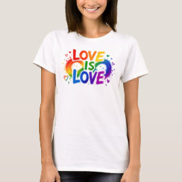 Camiseta Coração Arco-íris Amor é Amor