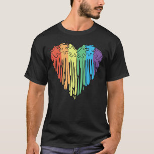 Camiseta Coração Arco-íris do Autismo