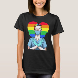 Camiseta Coração Arco-íris Gay Lésbica Bi Homossexual Enfer
