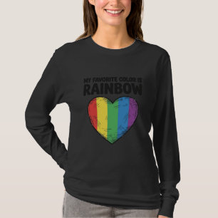 Camiseta Coração Arco-íris Gravura Vintage Cor Favorita Cam