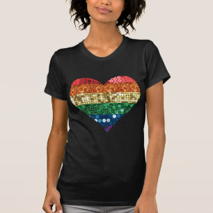 Camiseta coração arco-íris lgbt