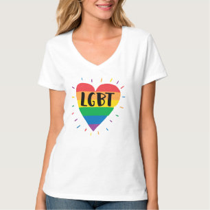 Camiseta Coração Arco-Íris LGBT