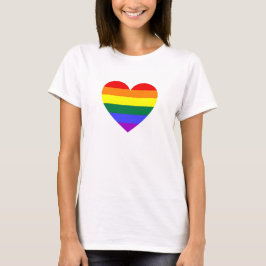 Camiseta Coração arco-íris Orgulho gay LGBT