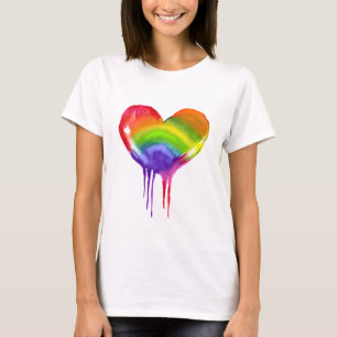 Camiseta Coração Arco-íris Orgulho LGBTQIA+