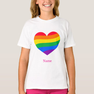 Camiseta Coração Arco-Íris Retrô - Arte Abstrata Colorida F