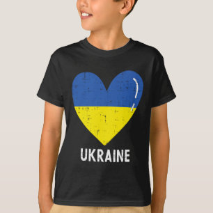 Camiseta Coração Azul Amarelo da Ucrânia Mulheres Ucraniana