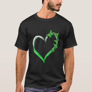 Camiseta Coração Azul Borboleta Espalhando Saúde Mental