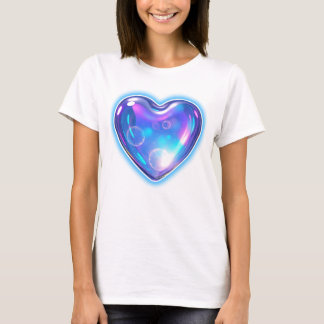 Camiseta Coração Azul brilhante