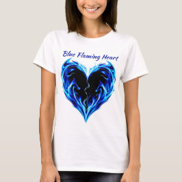 Camiseta Coração Azul Flaming