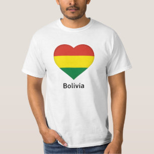 Camiseta Coração - Bandeira da Bolívia