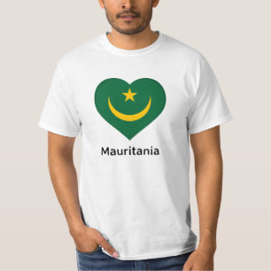 Camiseta Coração - Bandeira da Mauritânia