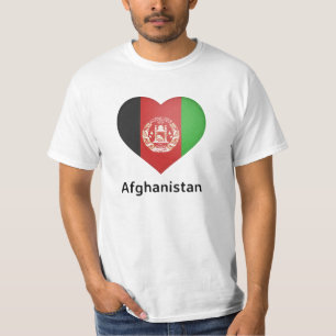 Camiseta Coração - Bandeira do Afeganistão