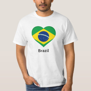 Camiseta Coração - Bandeira do Brasil
