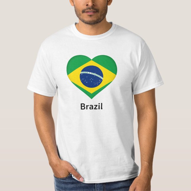 Camiseta Coração - Bandeira do Brasil (Frente)